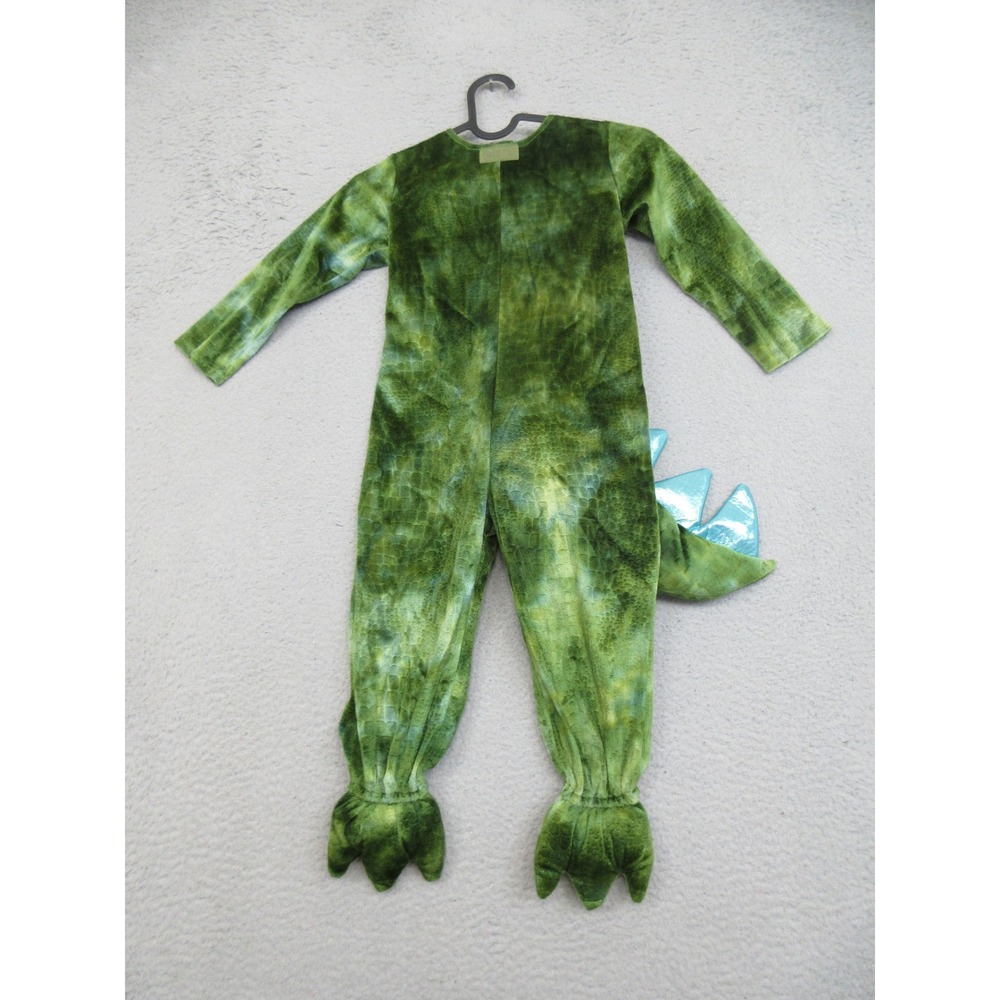 Pottery Barn Kids Dinosaur Costume Toddler 3T Green Plush Halloween Dress Up
